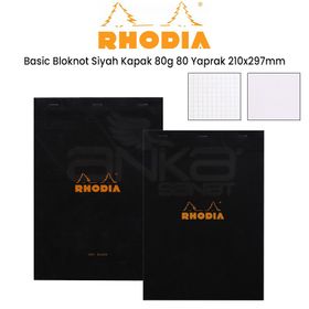 Rhodia Basic 80 gr 48 Yaprak 210x297 mm Siyah Kapak Defter