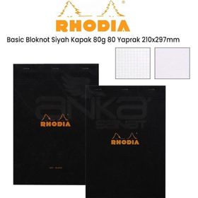 Rhodia Basic 80 gr 48 Yaprak 210x297 mm Siyah Kapak Defter