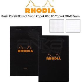 Rhodia Basic Kareli Siyah Kapak 80 gr 80 Yaprak 110x170 mm Bloknot