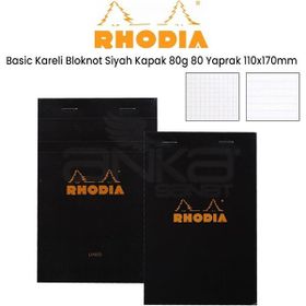 Rhodia Basic Kareli Siyah Kapak 80 gr 80 Yaprak 110x170 mm Bloknot