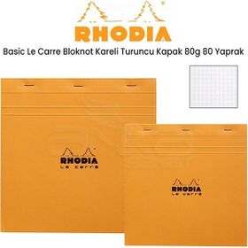Rhodia Basic Kareli Turuncu Kapak 80 gr 80 Yaprak Le Carre Bloknot