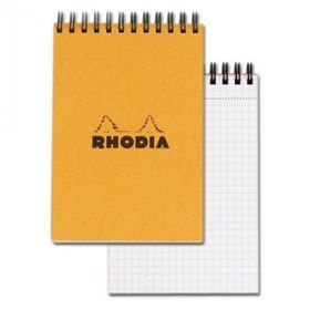 Rhodia Basic Turuncu Kapak Spiralli 80 gr 80 Yaprak Kareli Bloknot