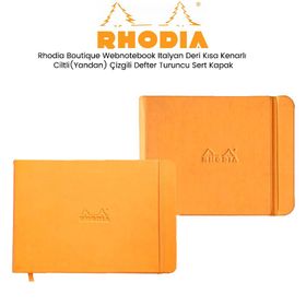 Rhodia Boutique Webnotebook İtalyan Deri Kısa Kenarlı Ciltli Turuncu Sert Kapak Çizgili Defter