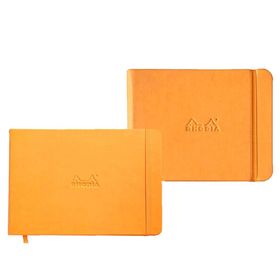 Rhodia Boutique Webnotebook İtalyan Deri Kısa Kenarlı Ciltli Turuncu Sert Kapak Çizgili Defter