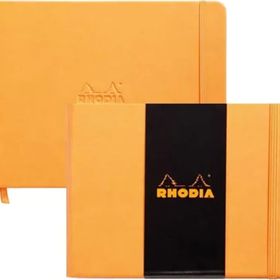 Rhodia Boutique Webnotebook Italyan Deri Kısa Kenarlı Ciltli Yandan Turuncu Sert Kapak Çizgisiz Defter