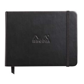 Rhodia Boutique Webnotebook İtalyan Deri Kısa Kenarlı Siyah Sert Kapak Ciltli Çizgili Defter