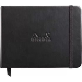 Rhodia Boutique Webnotebook İtalyan Deri Kısa Kenarlı Siyah Sert Kapak Ciltli Çizgili Defter