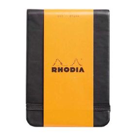 Rhodia Boutique Webnotebook İtalyan Deri Kısa Kenarlı Siyah Sert Kapak Ciltli Çizgili Defter
