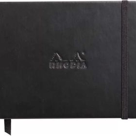 Rhodia Boutique Webnotebook İtalyan Deri Kısa Kenarlı Siyah Sert Kapak Ciltli Çizgili Defter