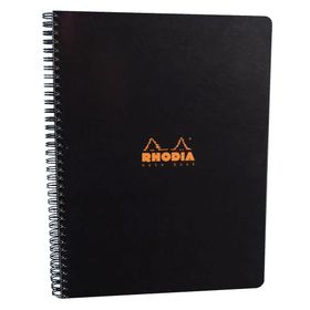 Rhodia Çizgili Siyah 225x297 mm Spiralli Defter