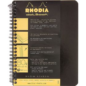 Rhodia Noktalı Siyah 160x210 mm Spiralli Defter