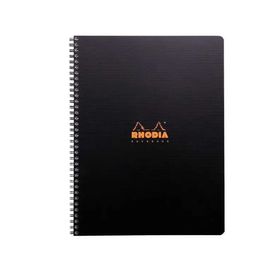 Rhodia Siyah Plastik Kapak Spiralli 90 gr 80 Yaprak 225x297 mm Active Çizgili Defter