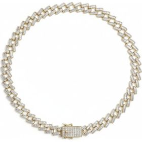 Ricco Jewellery 14 K Gold Kaplama 925 Ayar Gümüş Miami Cuban Choker Kolye