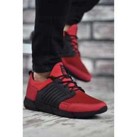 Riccon 0012105 Siyah Kırmızı Erkek Sneaker