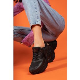 Riccon 0012140 Siyah Beyaz Kadın Sneaker
