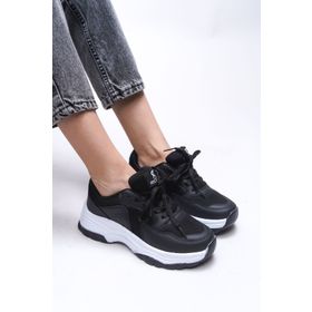 Riccon 0012140 Siyah Beyaz Kadın Sneaker