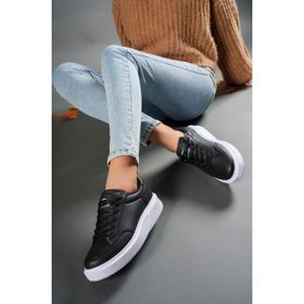 Riccon 0012148 Siyah Beyaz Kadın Sneaker Ayakkabı