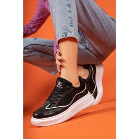 Riccon 0012153 Siyah Beyaz Kadın Sneaker
