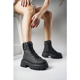 Riccon 00121602 Gaearthel Mat Siyah Kadın Bot