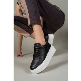 Riccon 0012255 Siyah Beyaz Kadın Sneaker