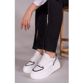 Riccon 0012255 Siyah Beyaz Kadın Sneaker
