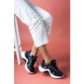 Riccon 0012601 Meshronei Siyah Beyaz Kadın Sneaker