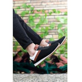 Riccon 0012828 Siyah Beyaz Taba Erkek Sneaker