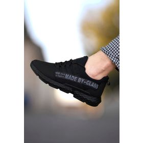 Riccon 0012SANTO Siyah Cilt Erkek Sneaker