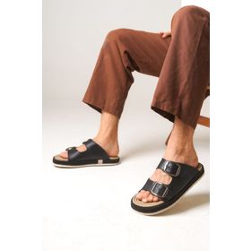 Riccon Frilthin 0012201 Siyah Cilt Erkek Terlik