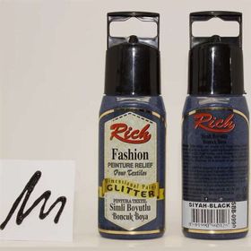 Rich 02658 Fashion Boyutlu 60 cc Simli Siyah Boncuk Boya