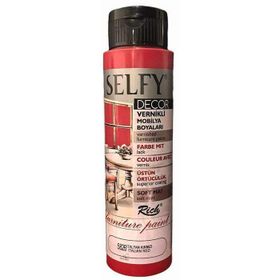 Rich 09571 Selfy Decor Vernikli 500 cc İtalyan Kırmızı Mobilya Boyası