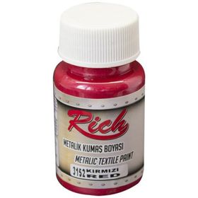 Rich 50 cc Metalik 3152 Kırmızı Kumaş Boyası