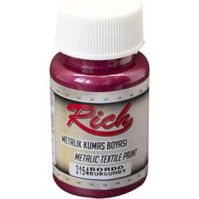 Rich 50 cc Metalik Bordo 3154 Kumaş Boyası
