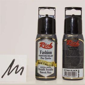 Rich 60 cc 934 Metalik Siyah Boyutlu Boncuk Akrilik Boya