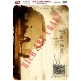 Rich 8188 29x42 cm Kartpostal Temalı Pirinç Dekopaj Kağıdı