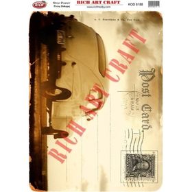 Rich 8188 29x42 cm Kartpostal Temalı Pirinç Dekopaj Kağıdı