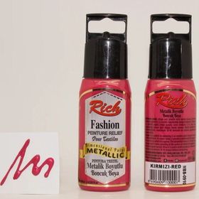 Rich 910 Fashion Metalik Boyutlu 60 cc Kırmızı Boncuk Boya