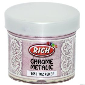 Rich Chrome 1553 Toz Pembe 60 cc Metalik Extra Simli Sedefli Boya