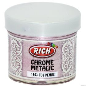 Rich Chrome 1553 Toz Pembe 60 cc Metalik Extra Simli Sedefli Boya