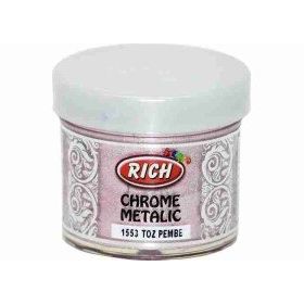 Rich Chrome 1553 Toz Pembe 60 cc Metalik Extra Simli Sedefli Boya