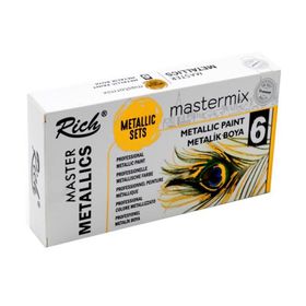Rich Mastermix Metalik Renkler 6'lı 60 cc Akrilik Boya Seti