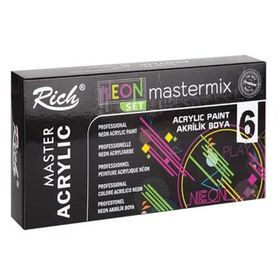 Rich Mastermix Neon Renkler 6'lı 60 cc Akrilik Boya Seti