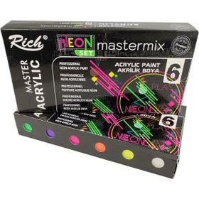Rich Mastermix Neon Renkler 6'lı 60 cc Akrilik Boya Seti