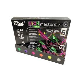 Rich Mastermix Neon Renkler 6'lı 60 cc Akrilik Boya Seti