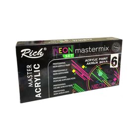 Rich Mastermix Neon Renkler 6'lı 60 cc Akrilik Boya Seti