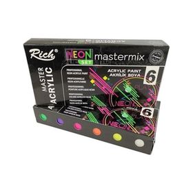 Rich Mastermix Neon Renkler 6'lı 60 cc Akrilik Boya Seti
