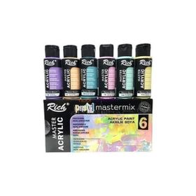 Rich Mastermix Pastel Renkler 6'lı 60 cc Akrilik Boya Seti