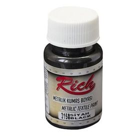 Rich Metalik Siyah 50 cc Kumaş Boyası