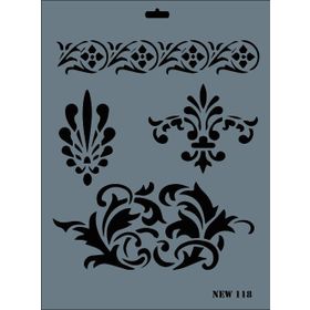 Rich New-118 Desen Stencil 25x35 cm Şablon