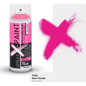 Rich Spray X-Paint 400 ml Neon Pembe Akrilik Sprey Boya